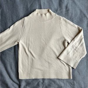 Long cotton COS crewneck bell sleeve / wide sleeve sweater